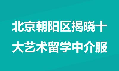 北京朝阳区揭晓十大艺术留学中介服务机构人气排名榜单已出炉