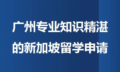 广州专业知识精湛的新加坡留学申请中介名单公布