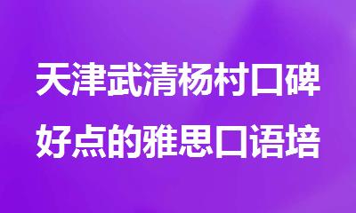 天津武清杨村口碑好点的雅思口语培训机构