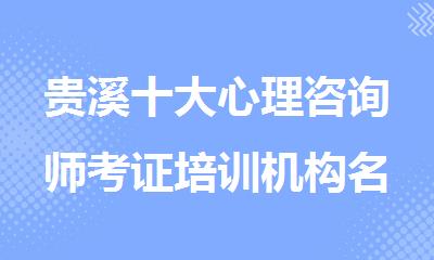 贵溪十大心理咨询师考证培训机构名单推荐