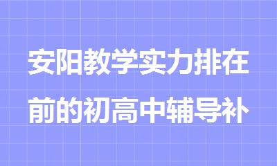 安阳教学实力排在前的初高中辅导补课机构
