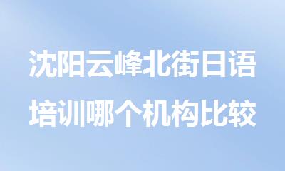 沈阳云峰北街日语培训哪个机构比较好