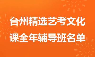台州精选艺考文化课全年辅导班名单汇总