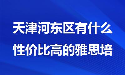 天津河东区有什么性价比高的雅思培训机构