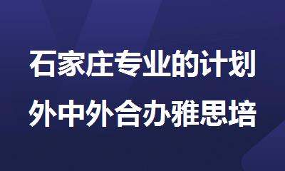石家庄专业的计划外中外合办雅思培训班