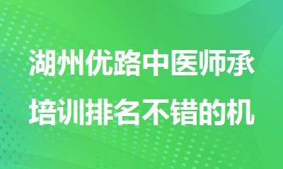 湖州优路中医师承培训排名不错的机构精选名单出炉