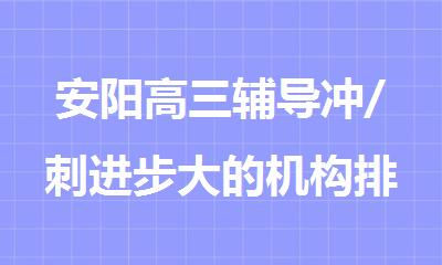 安阳高三辅导冲/刺进步大的机构排名