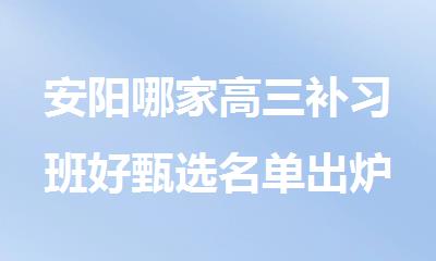 安阳哪家高三补习班好甄选名单出炉