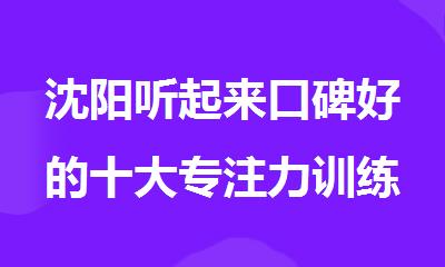 沈阳听起来口碑好的十大专注力训练机构排名推荐