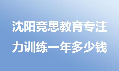 沈阳竞思教育专注力训练一年多少钱