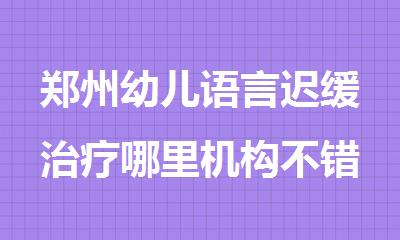郑州幼儿语言迟缓治疗哪里机构不错