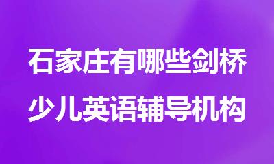 石家庄有哪些剑桥少儿英语辅导机构比较不错