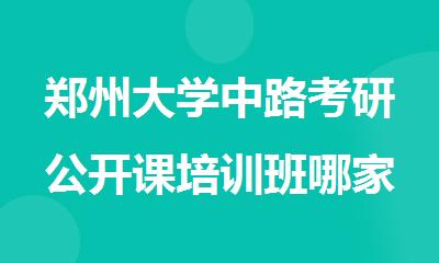 郑州大学中路考研公开课培训班哪家好