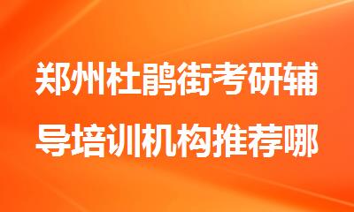 郑州杜鹃街考研辅导培训机构推荐哪个好