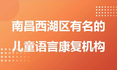 南昌西湖区有名的儿童语言康复机构名单榜首出炉