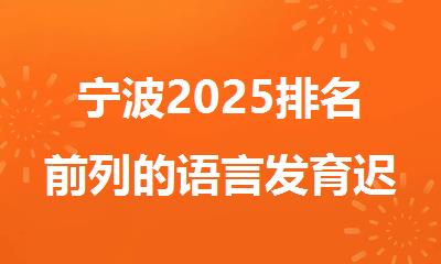 宁波2025排名前列的语言发育迟缓机构名单出炉