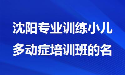 沈阳专业训练小儿多动症培训班的名单新鲜出炉
