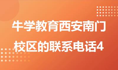 牛学教育西安南门校区的联系电话4000336007