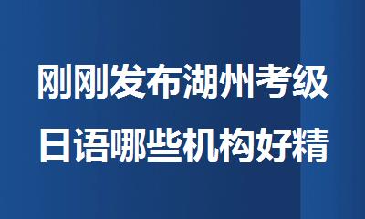 刚刚发布湖州考级日语哪些机构好精选名单榜首汇总