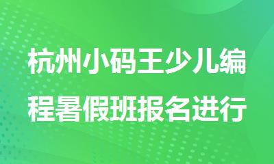 杭州小码王少儿编程暑假班报名进行中