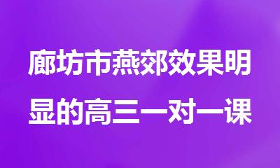 廊坊市燕郊效果明显的高三一对一课外辅导班
