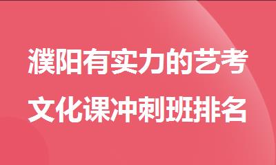 濮阳有实力的艺考文化课冲刺班排名榜一览