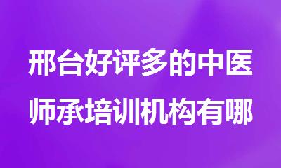 邢台好评多的中医师承培训机构有哪些