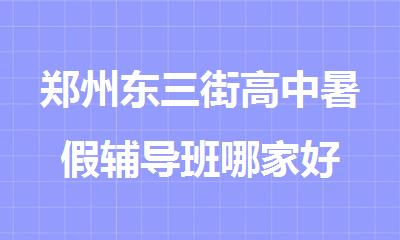郑州东三街高中暑假辅导班哪家好