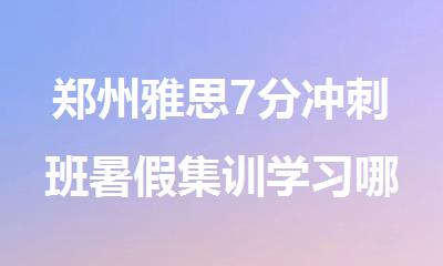 郑州雅思7分冲刺班暑假集训学习哪里好