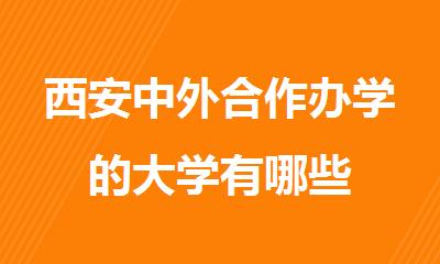 西安中外合作办学的大学有哪些