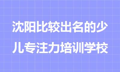 沈阳比较出名的少儿专注力培训学校十大排名汇总