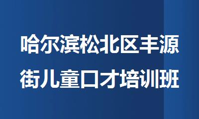 哈尔滨松北区丰源街儿童口才培训班哪家好
