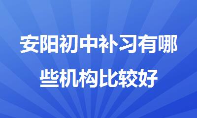 安阳初中补习有哪些机构比较好