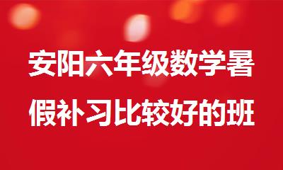 安阳六年级数学暑假补习比较好的班