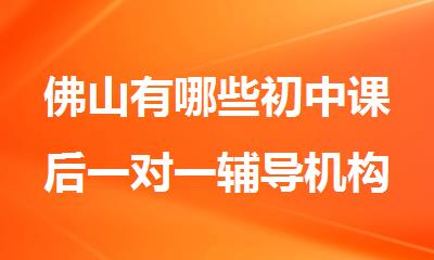 佛山有哪些初中课后一对一辅导机构TOP10排名名单一览