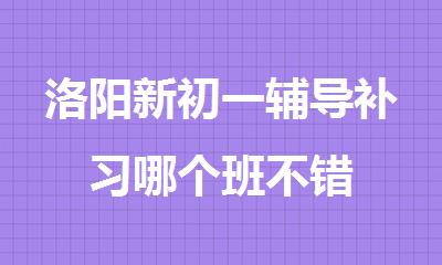 洛阳新初一辅导补习哪个班不错