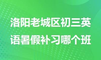 洛阳老城区初三英语暑假补习哪个班好