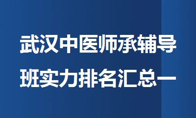 武汉中医师承辅导班实力排名汇总一览表