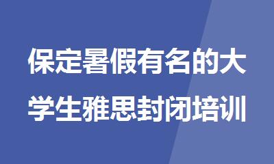 保定暑假有名的大学生雅思封闭培训班