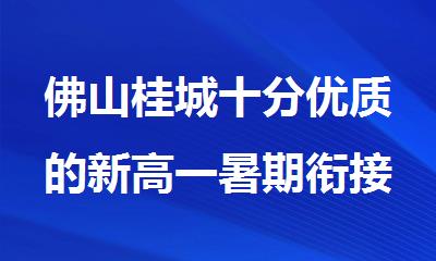 佛山桂城十分优质的新高一暑期衔接培训机构名单榜首推荐