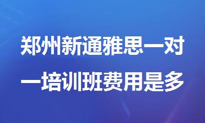 郑州新通雅思一对一培训班费用是多少