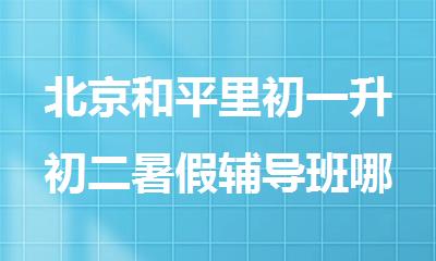 北京和平里初一升初二暑假辅导班哪家好