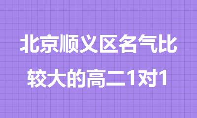 北京顺义区名气比较大的高二1对1辅导机构