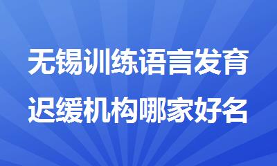 无锡训练语言发育迟缓机构哪家好名单榜首推荐