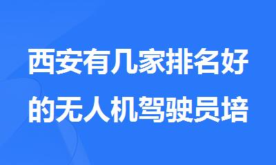 西安有几家排名好的无人机驾驶员培训机构名单榜首公布