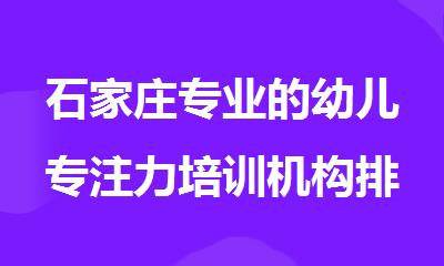 石家庄专业的幼儿专注力培训机构排名出炉