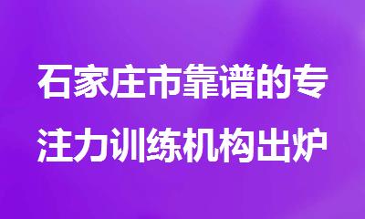 石家庄市靠谱的专注力训练机构出炉