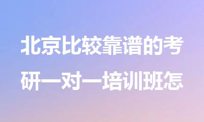 北京比较靠谱的考研一对一培训班怎么收费