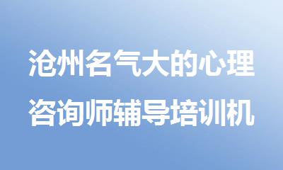 沧州名气大的心理咨询师辅导培训机构有哪些