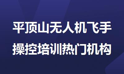 平顶山无人机飞手操控培训热门机构排名